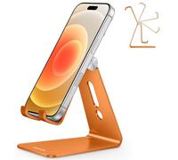 OMOTON Soporte de aluminio para teléfono móvil, multiángulo, ajustable, soporte para teléfono móvil, oficina, soporte de teléfono para escritorio, compatible con iPhone 17/16/15/14 Pro Max Air