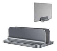 OMOTON Soporte Laptop, Atapta a Macbook Pro/Air y Otros Portátiles y Netbooks, Vertical Soporte para Ordenador de Aluminio con Base Ajustable, Gris