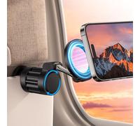 OMOTON Soporte magnético giratorio de 360° para teléfono de avión, para Magsafe accesorios esenciales de viaje, soporte universal plegable ajustable para teléfono manos libres para iPhone 17, 16, 15