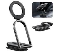 OMOTON Soporte Movil Coche para Magsafe, [360° Giratorio & Brazo de Aluminio] Incluye Anillo Magnético, Soporte magnetico movil Coche para Todos Los Teléfonos Móviles, Ideal Salpicadero o Escritorio