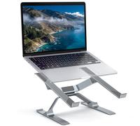 OMOTON Soporte para Laptop de Aluminio para Escritorio, Soporte para Portátil Ajustable con Ventilación, Elevador Ergonómico Desmontable, Compatible con MacBook y Todas Las laptops (12-17.3 Pulgadas)