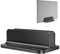 OMOTON Soporte Vertical Ajustable de Aluminio para Ordenador portátil MacBook Pro/Air, etc. (hasta 17,3 Pulgadas), Color Negro