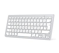 OMOTON Teclado Bluetooth para Mac Teclado inalámbrico para Apple MacBook Pro 13 14 16/ Air/Mini, iMac, iMac Pro, Mini, QWERTY Español Layout, 2*AAA Battery, Diseño específico para Mac, Plata