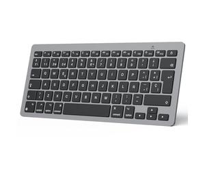 OMOTON Teclado Bluetooth para Mac Teclado inalámbrico para Apple MacBook Pro 13 14 16/ Air/Mini, iMac, iMac Pro, Mini, QWERTY Español Layout, 2*AAA Battery, Diseño específico para Mac, Gris