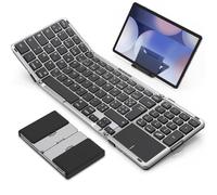 OMOTON Teclado Bluetooth Plegable AZERTY TouchPad & Digital Portátil