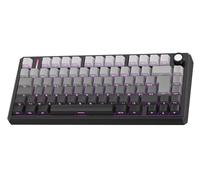OMOTON Teclado Gaming Mecánico | 75% ISO-FR inalámbrico Hot-Swap, Gasket Mount, RGB, MK212 Teclado Gamer AZERTY con Knob, Tri Mode Keyboard TKL, PBT Keycaps, Sonido Creamy, Red Switch para PC/Mac/PS4