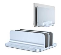 OMOTON [Versión actualizada de doble soporte vertical para ordenador portátil, doble soporte de escritorio con base ajustable (para portátiles de hasta 17,3 pulgadas) para todos los MacBook Air/Pro