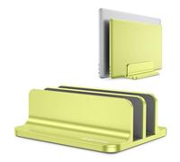 OMOTON [Versión actualizada de doble soporte vertical para ordenador portátil, doble soporte de escritorio con base ajustable (para portátiles de hasta 17,3 pulgadas) para todos los MacBook Air/Pro