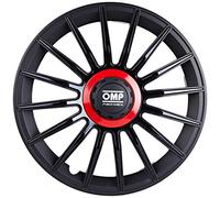 OMP OMP1318 Tapacubos Formula, Negro/Rojo, Set de 4, 13"