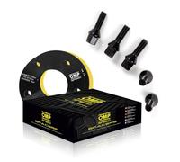 OMP Speed Juego de 2 Separadores Doble Centrado Grosor: 20mm PCD: 5x130 CB: 71.6 OD: 155 Tornillo x10 M14x1.5 Esferico Negro Aluminio - OMPS08892001