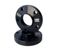 OMP Speed Juego de 2 Separadores Doble Centrado Grosor: 20mm PCD: 5x112 CB: 66.5 OD: 139 Tornillo x20 M14x1.5 Conico + 14x1.5 Esferico + Antiropo Negro Aluminio - OMPS08692001