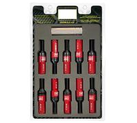 OMP Speed Juego de 20 Tornillos Acero con Protector de Aluminio de Colores M12X1.5 Llave de 17-19 Largo 28mm con Protector Rojo de Aluminio 7075 + DIN 12.9