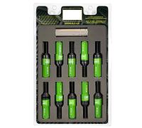 OMP Speed Juego de 20 Tornillos Acero con Protector de Aluminio de Colores M12X1.5 Llave de 17-19 Largo 28mm con Protector Verde de Aluminio 7075 + DIN 12.9