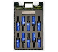 OMP Speed Juego de 20 Tornillos Acero con Protector de Aluminio de Colores M12X1.5 Llave de 17-19 Largo 28mm con Protector Azul de Aluminio 7075 + DIN 12.9