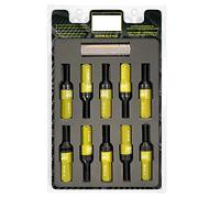 OMP Speed Juego de 20 Tornillos Acero con Protector de Aluminio de Colores M12X1.5 Llave de 17-19 Largo 28mm con Protector Amarillo de Aluminio 7075 + DIN 12.9