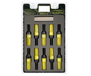 OMP Speed Juego de 20 Tornillos Acero con Protector de Aluminio de Colores M12X1.5 Llave de 17-19 Largo 28mm con Protector Amarillo de Aluminio 7075 + DIN 12.9