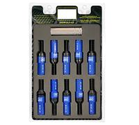 OMP Speed Juego de 20 Tornillos Acero con Protector de Aluminio de Colores M14X1.25 Llave de 17-19 Largo 28mm con Protector Azul de Aluminio 7075 + DIN 12.9