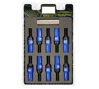 OMP Speed Juego de 20 Tornillos Acero con Protector de Aluminio de Colores M14X1.5 Llave de 17-19 Largo 28mm con Protector Azul de Aluminio 7075 + DIN 12.9
