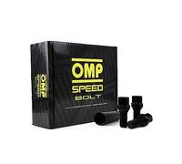 OMP SPEED Set Tornillos Desplazantes para Llantas PCD DIN 10.9, Tornillos Ajustables M12X1.50 LLAVE 17/19 L: 33, Color Negro