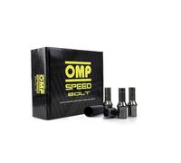 OMP SPEED Set 20 Tornillos de Rueda con Metrica M14X1.5 Llave de 17/19 Largo Roscado de 27MM Color Gris y Material DIN 10.9