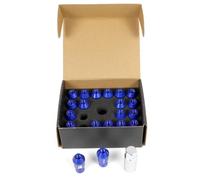OMP SPEED Set 20 Tuercas de Rueda con Metrica M12X1.25 Llave de 19 Largo Roscado de 40MM Color Azul de Aluminio 7075