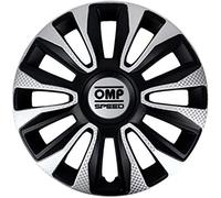 OMP SPEED SET 4 TAPACUBOS MAGNUM NEGRO/PLATA/CARBONO 14 PULGADAS