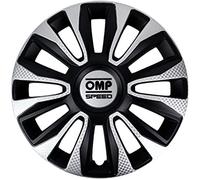 Omp Tapacubos Magnum, Color Negro/Plata/Carbono, 16 Pulgadas, Set de 4