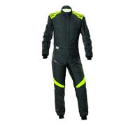 OMP - Traje de Carreras First Evo, FIA 8856-2018, Comodidad y Transpirabilidad, Color Antracita/Fluo Amarillo, Talla 60
