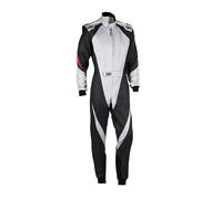 OMP - Traje de Carreras Karting KS-3X, Homologación FIA 8877-2022, Para Adultos, Gris/Negro Talla 44