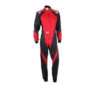 OMP - Traje de Carreras Karting KS-3X, Homologación FIA 8877-2022, Para Adultos, Negro/Rojo, Talla 46