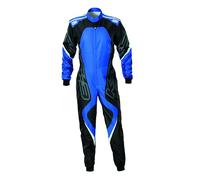 Omp - Traje de Carreras Karting KS-3X, Homologación FIA 8877-2022, Transpirable y Cómodo, Color Negro/Azul, Talla 140