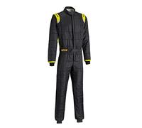 OMP Traje DE Carreras Negro-Amarillo Fluo FIA8856-2018 Challenge TS-2 Talla 54