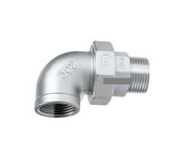 OMPEGNUVVS 1PCS 304 Stainless Steel Union Joint Coupling Elbow 1-1/2" BSP Male x Female Thread Cast Pipe Fitting OMPEGNUVVS