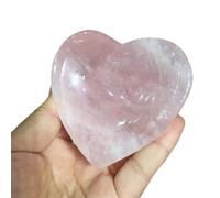 OMPEGNUVVS Quartz Cute Cat Shape Bowl Engraved Rose Crystal Home Decor Decor(Heart)