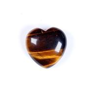 OMPEGNUVVS Various Materials Gemstones Rose Quartz Crystals Love Heart Shaped Amethyst Home Decoration (Color : Tiger Eye)