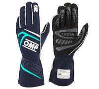 Ompracing Guantes Omp First FIA 8856-2018, Azul Marino/Tiffany, Talla L