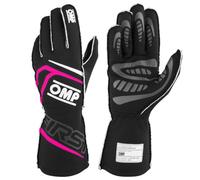 Ompracing Guantes Omp First FIA 8856-2018, Negro/Fucsia, Talla XL