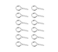 Omquot - 200 alfileres de ojo de aleación duradera para fabricación de joyas para manualidades en colores oro, plata y bronce, 0,16 x 0,3 pulgadas, para colgantes, adornos y colgantes (plata)