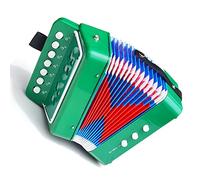 Omquot Acordeón de Juguete para Niños de 7 Teclas, 2 Bajos, Instrumento Musical, Acordeón para Niños, Instrumento Educativo para el Aprendizaje de Música Temprana para Bettiner (Verde)