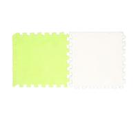 Omquot Alfombra de suelo gruesa de felpa, azulejos de espuma suave para yoga, pilates, ejercicio, alfombra de juego, 10 piezas (verde neón blanco)
