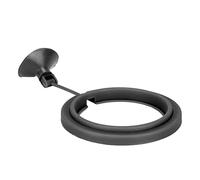 Omquot Alimentador de Anillo para Tanque de Peces, Ventosa Fuerte, Círculo de Comida Flotante para Alimentar Alimentos en Escamas para Acuario de Peces, Material Plástico (Negro)