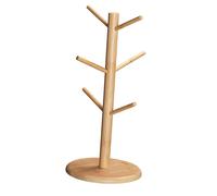Omquot Árbol de Soporte para Tazas de café con 6 Ganchos, Diseño Elegante, Ahorro de Espacio para Encimera de Cocina, Madera Compuesta (Color madera)