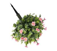 Omquot árboles topiarios artificiales rosas de 17,8 pulgadas, arbustos falsos realistas para porche delantero interior y exterior para senderos de jardín, material PE