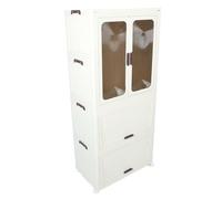 Omquot Armario Portátil, Organizador de Almacenamiento Plegable con Ruedas Universales para Uso Doméstico, Hecho de PP Duradero, 1 Juego Incluido (Blanco)