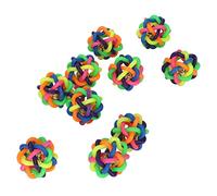 Omquot Bola de Goma Colorida Resistente a Las Mordeduras para Mascotas Perros, 10 Bolas de para Moler Dientes para Entrenamiento y Ejercicio, Juguete No Tóxico para Masticar Mascotas Más Inteligentes