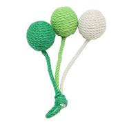 Omquot Bolas de Hilo para Gatos, Juguete Interactivo para Masticar, Cómodas Garras de Molienda para Gatos, Gatitos, 5 Cm, Sisal, 1 Pieza (Verde, Cian, Blanca)