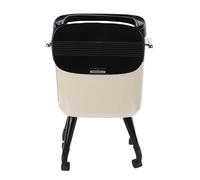 Omquot Bote de Basura Alto con Ruedas para una Fácil Movilidad Bote de Basura de Gran Capacidad de 15 Litros para Cocina, Baño, Oficina, Uso Diario (Blanco Crema)