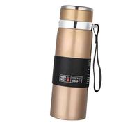 Omquot Botella de agua de acero inoxidable con aislamiento al vacío de gran capacidad para deportes al aire libre, portátil, 1000 ml (oro champán)