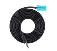 Omquot Cable de Datos Largo de 3.5mm para Radios Lista de Actualización, Compatible con, Laguna, Twingo, Caja de PVC Negra + Núcleo de Cobre