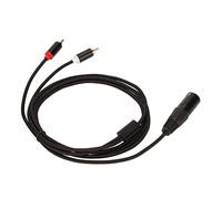 Omquot Cable XLR Macho a 2, Señal Transparente de Alta Fidelidad, Cable Divisor en Y sin Pérdidas para Mezclador, Micrófono de Altavoz Activo, Nailon Negro, 1 Paquete (2m)
